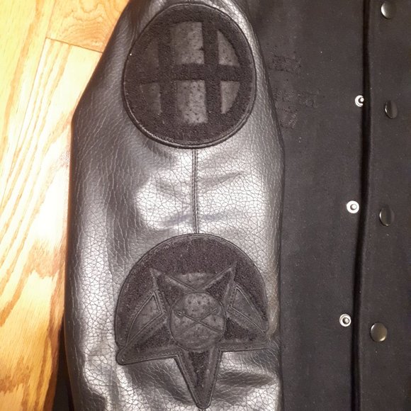 Art Start STAPLE X HUF X BLACK SCALE X 10.DEEP Varsity Jacket Black Small - Picture 8 of 14